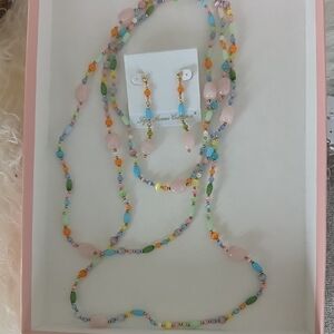 Colorful Beaded Necklace and Earring Set - Fifth Avenue Collection